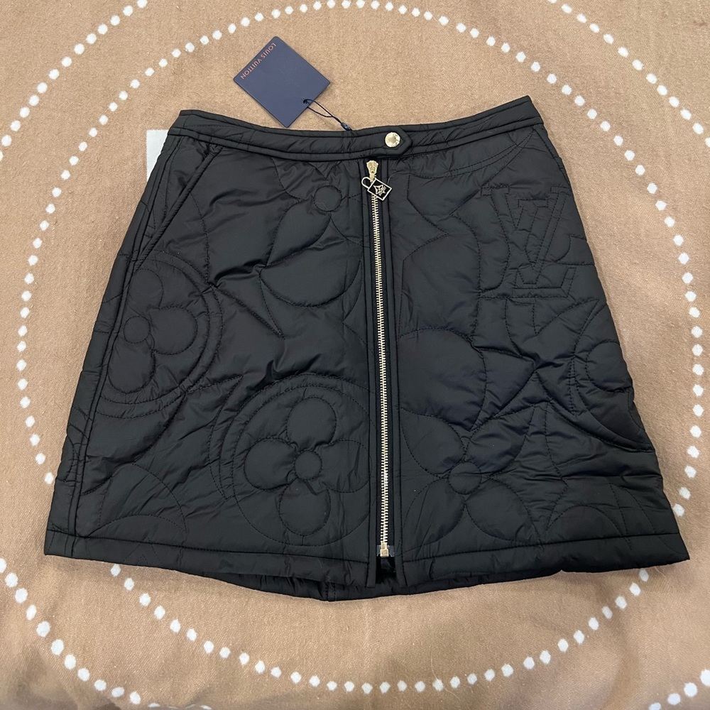 Black Quilted Midi Louis Vuitton Skirt